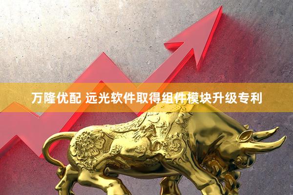 万隆优配 远光软件取得组件模块升级专利